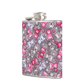 patroon met schattige kawaii doodle katten heupfles (Links)