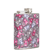 patroon met schattige kawaii doodle katten heupfles (Rechts)