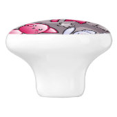 patroon met schattige kawaii doodle katten keramische knop (Zijkant)