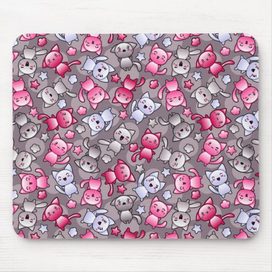 patroon met schattige kawaii doodle katten muismat (Voorkant)