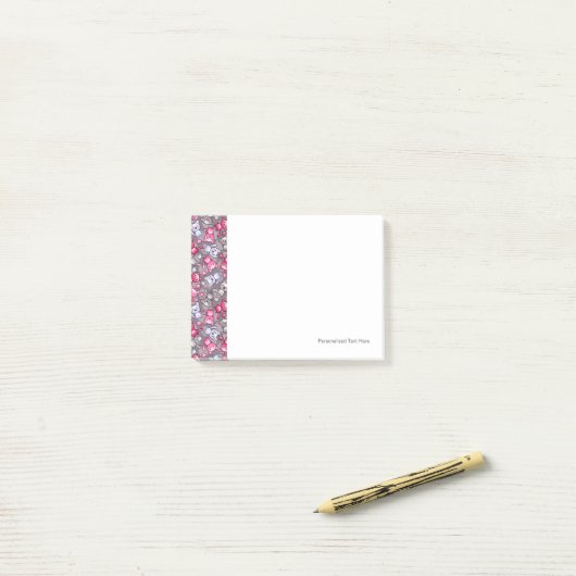 patroon met schattige kawaii doodle katten post-it® notes (Op bureau)