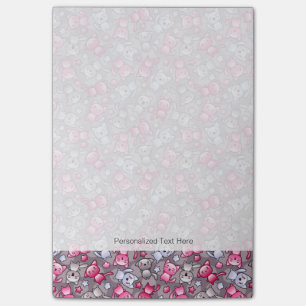 patroon met schattige kawaii doodle katten post-it® notes