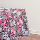 patroon met schattige kawaii doodle katten tafelkleed (Voorbeeld)