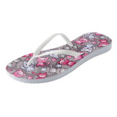 patroon met schattige kawaii doodle katten teenslippers (Schuin)
