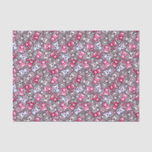 patroon met schattige kawaii doodle katten tissuepapier