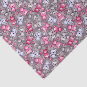 patroon met schattige kawaii doodle katten tissuepapier (Detail)