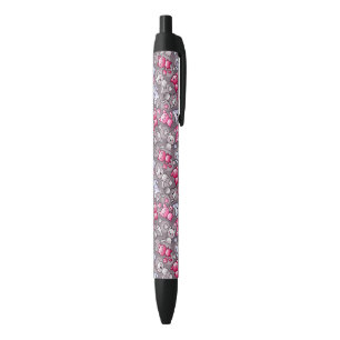 patroon met schattige kawaii doodle katten zwarte inkt pen