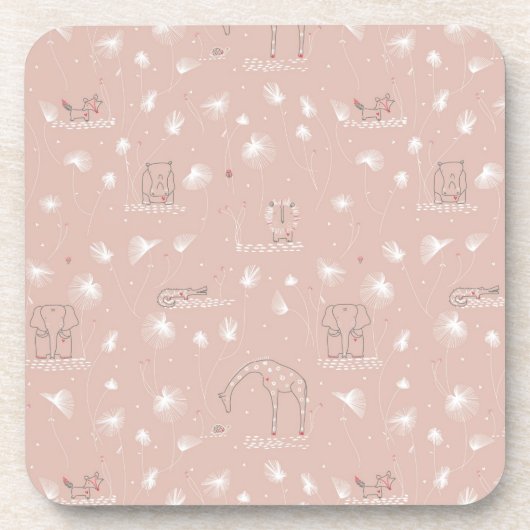 patroon met schattige oerwouden van baby drankjes onderzetter (Voorkant)