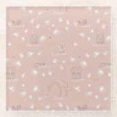 patroon met schattige oerwouden van baby glazen onderzetter (Voorkant)