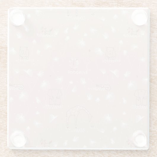 patroon met schattige oerwouden van baby glazen onderzetter (Achterkant)