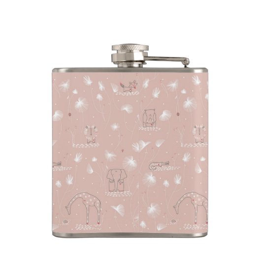 patroon met schattige oerwouden van baby heupfles (Achterkant)