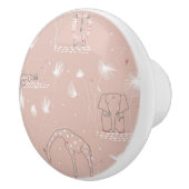 patroon met schattige oerwouden van baby keramische knop (Rechts)