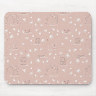 patroon met schattige oerwouden van baby muismat