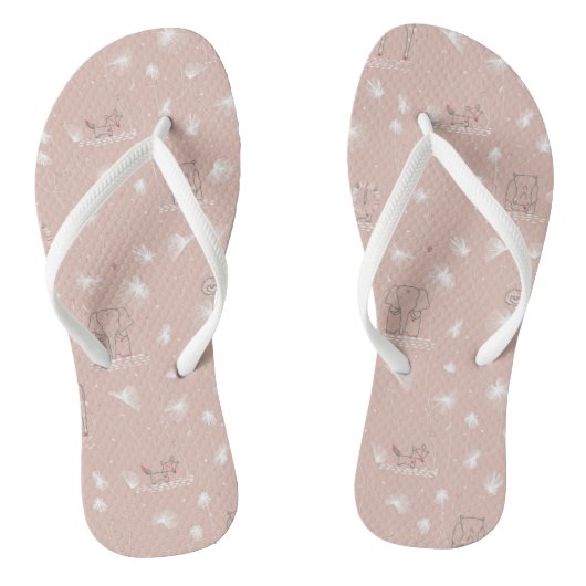 patroon met schattige oerwouden van baby teenslippers (Voetbed)