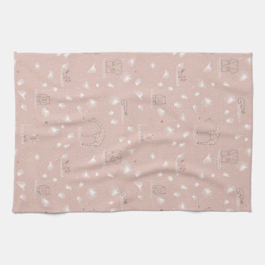 patroon met schattige oerwouden van baby theedoek (Horizontaal)