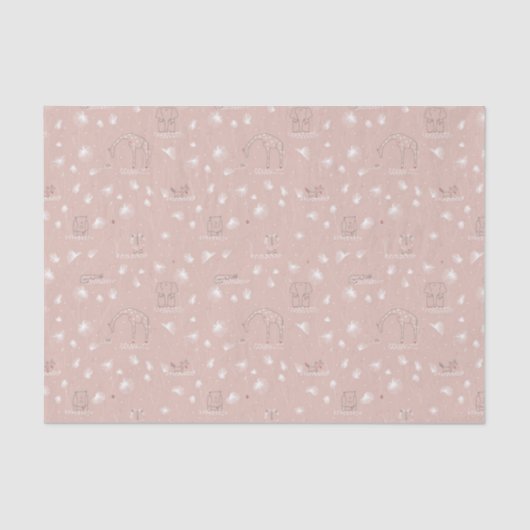 patroon met schattige oerwouden van baby tissuepapier (Voorkant)