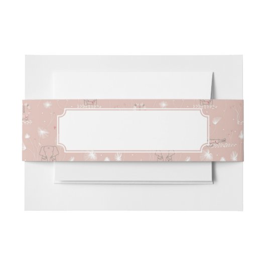 patroon met schattige oerwouden van baby uitnodigingen wikkel (Voorkant Voorbeeld)