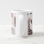 patroon met schattige olifanten en giraffen grote koffiekop (Achterkant)