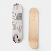 patroon met schattige olifanten en giraffen persoonlijk skateboard (Voorkant)