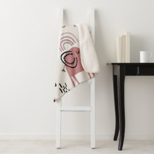 patroon met schattige olifanten en giraffen sherpa deken