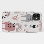 patroon met schattige olifanten en reuzengiraffes Case-Mate iPhone case (Achterkant (horizontaal))
