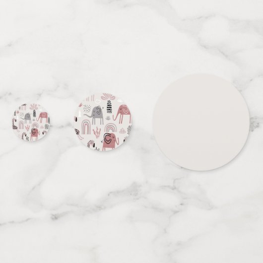 patroon met schattige olifanten en reuzengiraffes confetti (Achterkanten)