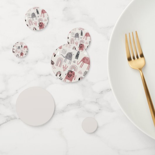 patroon met schattige olifanten en reuzengiraffes confetti (Groep)