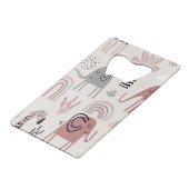 patroon met schattige olifanten en reuzengiraffes creditkaart flessenopener (Voorkant Gekanteld)