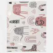 patroon met schattige olifanten en reuzengiraffes fleece deken (Voorkant)