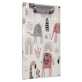 patroon met schattige olifanten en reuzengiraffes klembord (Rechts)