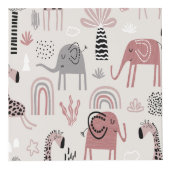 patroon met schattige olifanten en reuzengiraffes kubus (Voorkant)