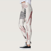 patroon met schattige olifanten en reuzengiraffes leggings (Links)