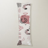 patroon met schattige olifanten en reuzengiraffes lichaamskussen (Voorkant Verticaal)