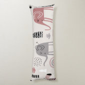 patroon met schattige olifanten en reuzengiraffes lichaamskussen (Achterkant (Verticaal))