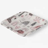 patroon met schattige olifanten en reuzengiraffes papieren bordje (Gebogen)