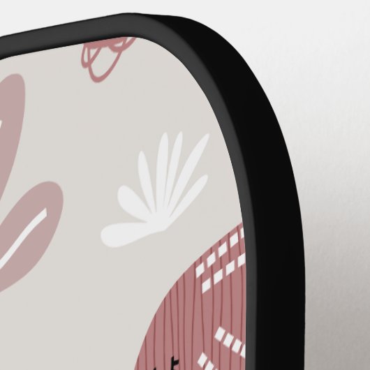 patroon met schattige olifanten en reuzengiraffes pickleball paddle (Links Detail)