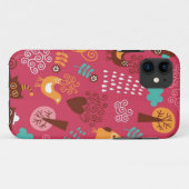 Patroon met schattige vogels en katten Case-Mate iPhone case (Achterkant (horizontaal))