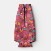 Patroon met schattige vogels en katten flesjeskoeler (Achterkant)