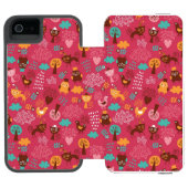 Patroon met schattige vogels en katten incipio iPhone portemonnee hoesje (Agenda Open)