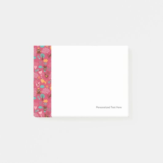 Patroon met schattige vogels en katten post-it® notes (Voorkant)