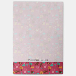 Patroon met schattige vogels en katten post-it® notes