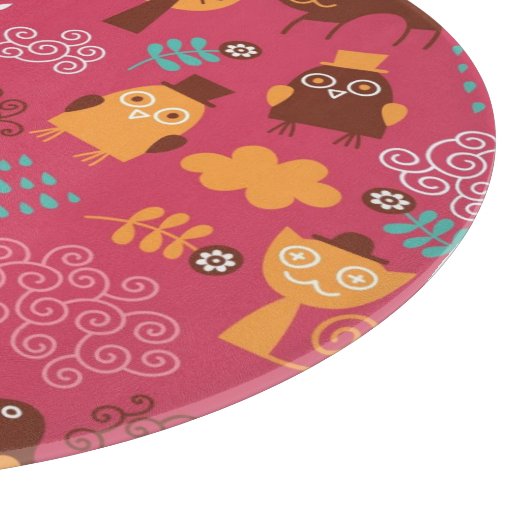 Patroon met schattige vogels en katten snijplank (Hoek)