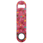 Patroon met schattige vogels en katten speed flessenopener (Voorkant)