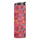 Patroon met schattige vogels en katten thermosbeker (Gedraaid links)