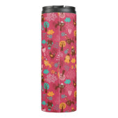 Patroon met schattige vogels en katten thermosbeker (Achterkant)