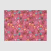 Patroon met schattige vogels en katten tissuepapier (Voorkant)