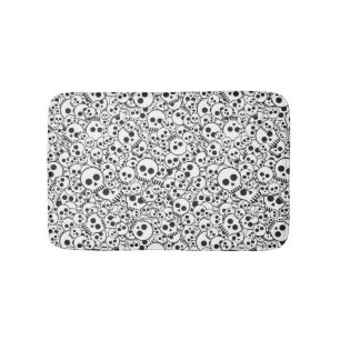 Patroon met schedels badmat