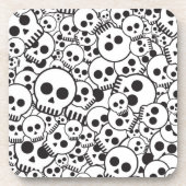 Patroon met schedels bier onderzetter (Voorkant)