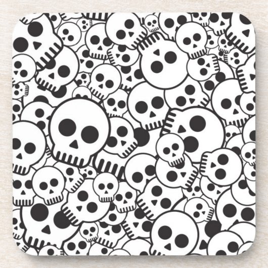 Patroon met schedels bier onderzetter (Voorkant)