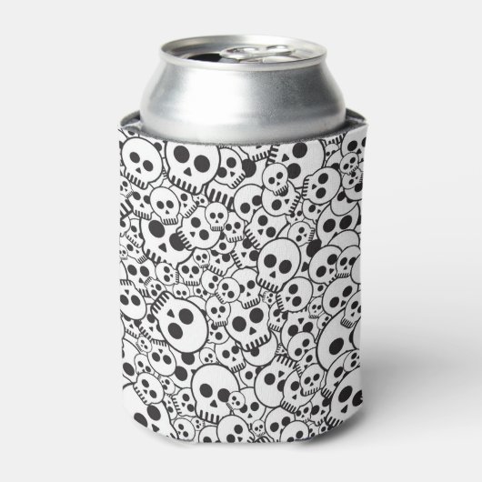Patroon met schedels blikjeskoeler (Blikje Voorkant)